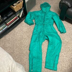 Vintage 80s/90s one piece ski suit with belt